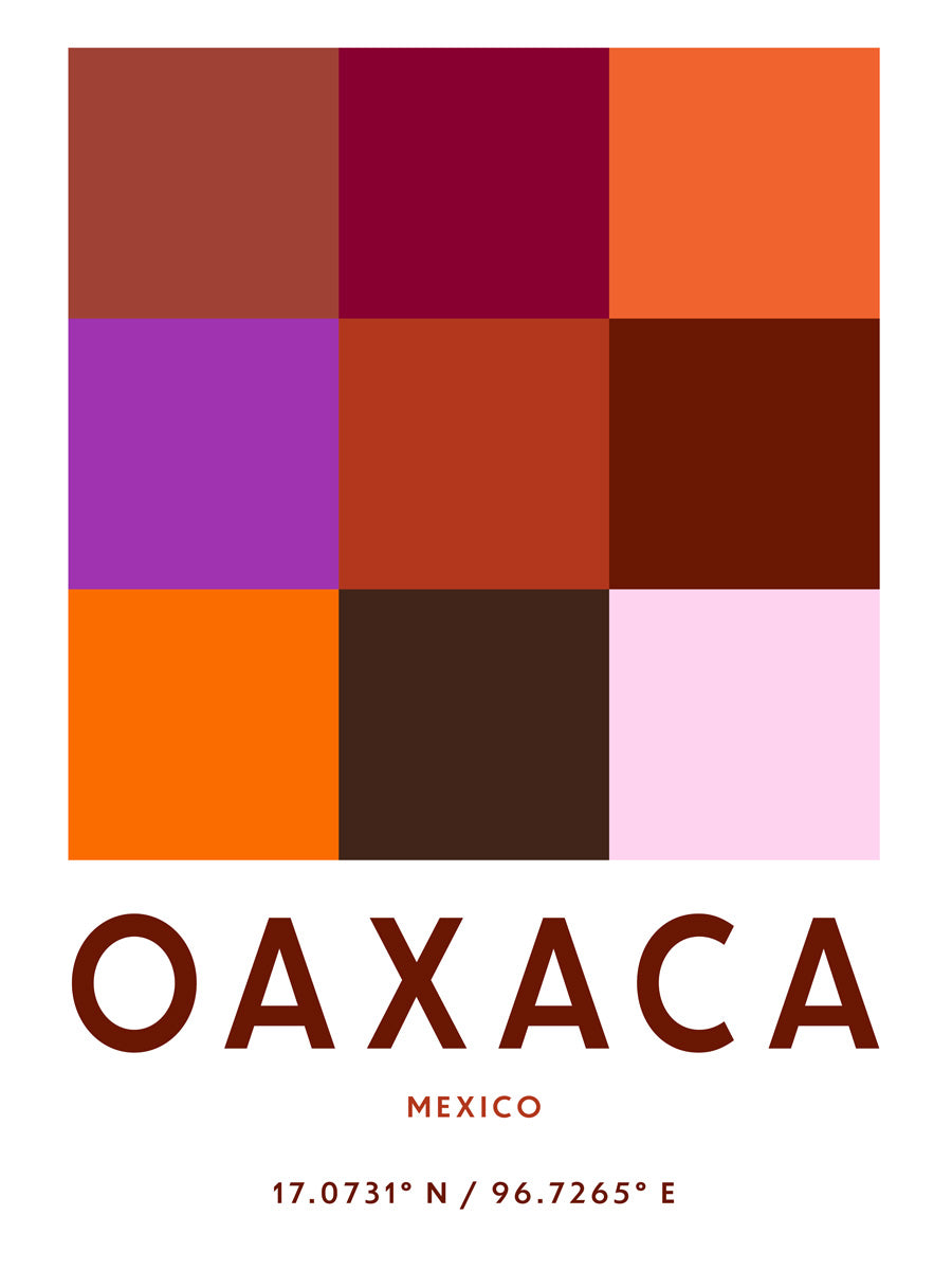 Oaxaca - Color Map Travel Poster
