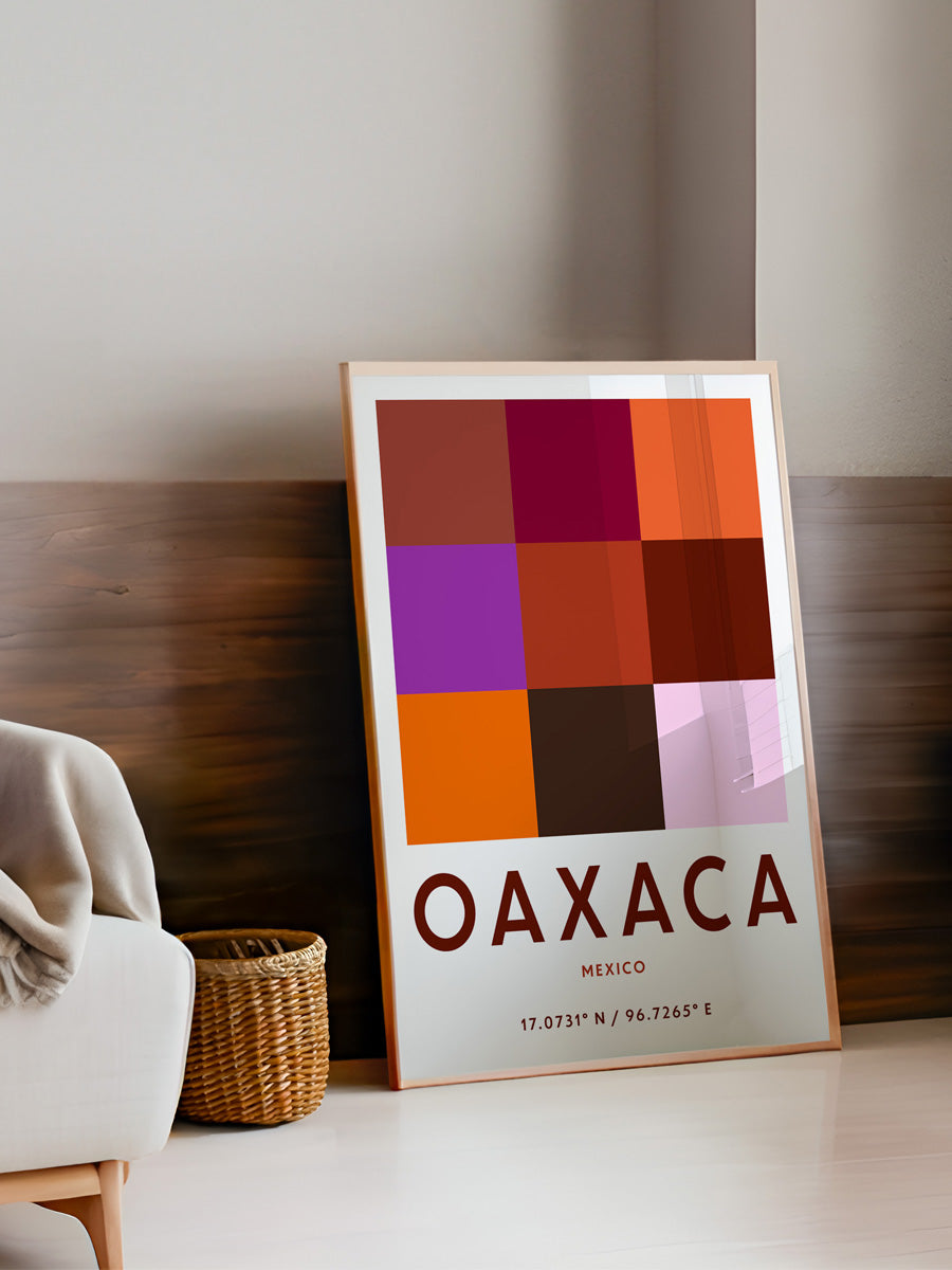 Oaxaca - Color Map Travel Poster