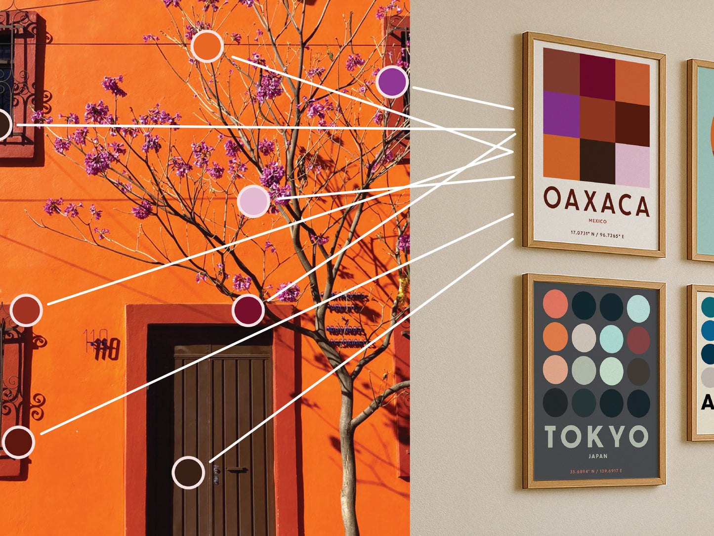Oaxaca - Color Map Travel Poster